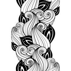 Vector Seamless Contour Floral Pattern N17
