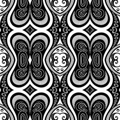 Vector Seamless Vintage Black and White Lace Pattern N38