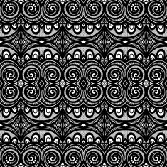 Vector Seamless Vintage Black and White Lace Pattern N39