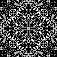 Vector Seamless Vintage Black and White Lace Pattern N43