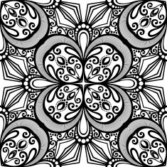 Vector Seamless Vintage Black and White Lace Pattern N44