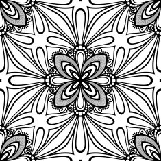 Vector Seamless Vintage Black and White Lace Pattern N45