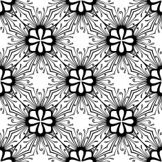 Vector Seamless Vintage Black and White Lace Pattern N47