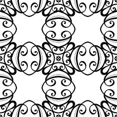 Vector Seamless Vintage Black and White Lace Pattern N51