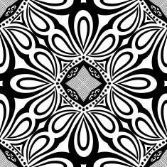 Vector Seamless Vintage Black and White Lace Pattern N52