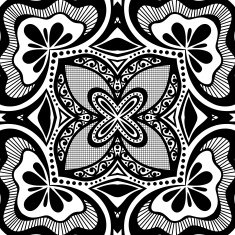 Vector Seamless Vintage Black and White Lace Pattern N53