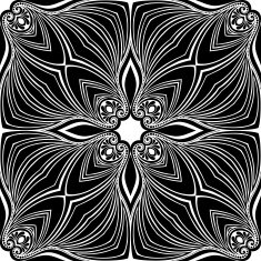 Vector Seamless Vintage Black and White Lace Pattern N55