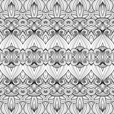 Vector Seamless Monochrome Ornate Pattern N26