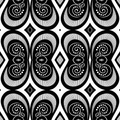 Vector Seamless Vintage Black and White Lace Pattern N59