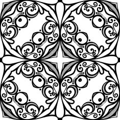 Vector Seamless Vintage Black and White Lace Pattern N60