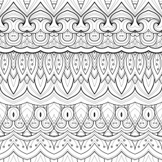 Vector Seamless Monochrome Ornate Pattern N28