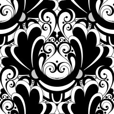Vector Seamless Monochrome Ornate Pattern N30