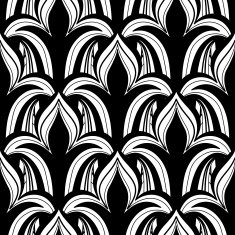 Vector Seamless Monochrome Ornate Pattern N33