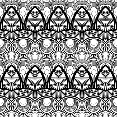 Vector Seamless Monochrome Ornate Pattern N36