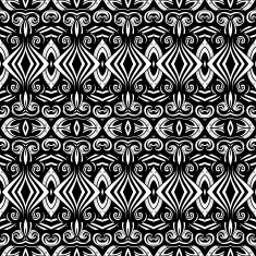 Vector Seamless Monochrome Ornate Pattern N37