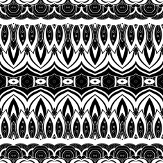Vector Seamless Monochrome Ornate Pattern N39