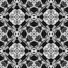Vector Seamless Abstract Black and White Tribal Pattern N33