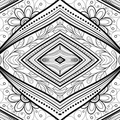 Vector Seamless Abstract Black and White Tribal Pattern N35