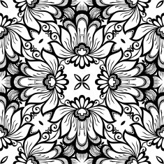 Vector Seamless Vintage Black and White Lace Pattern N64