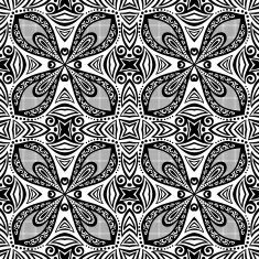 Vector Seamless Vintage Black and White Lace Pattern N65
