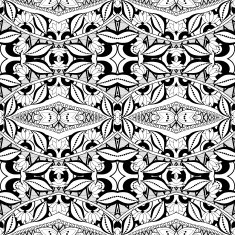 Vector Seamless Abstract Black and White Tribal Pattern N40