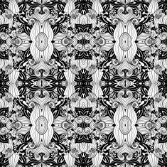 Vector Seamless Abstract Black and White Tribal Pattern N45