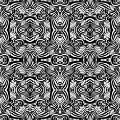 Vector Seamless Abstract Black and White Tribal Pattern N46