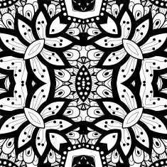 Vector Seamless Abstract Black and White Tribal Pattern N53