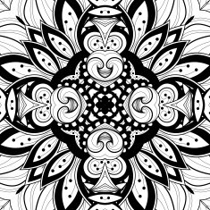 Vector Seamless Abstract Black and White Tribal Pattern N54
