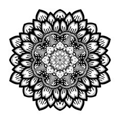 Vector Beautiful Deco Black Mandala N106
