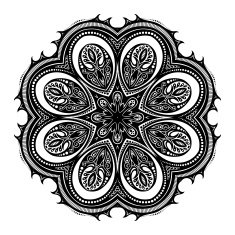 Vector Beautiful Deco Black Mandala N108