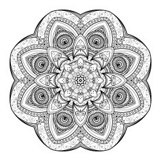 Vector Beautiful Deco Black Mandala N119
