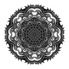 Vector Beautiful Deco Black Mandala N124