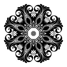 Vector Beautiful Deco Black Mandala N125