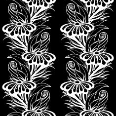 Vector Seamless Monochrome Floral Pattern N111