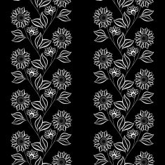 Vector Seamless Monochrome Floral Pattern N126
