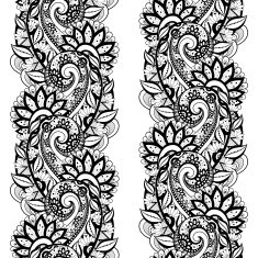 Vector Seamless Monochrome Floral Pattern N138
