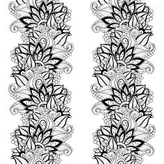 Vector Seamless Monochrome Floral Pattern N146