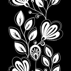 Vector Seamless Monochrome Floral Pattern N174