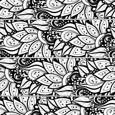 Vector Seamless Monochrome Floral Pattern N182