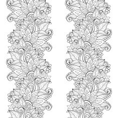 Vector Seamless Monochrome Floral Pattern N183