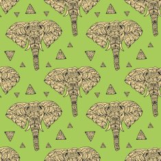 delicate geometric style elephant seamless background