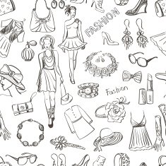 Hand drawn Fashion pattern