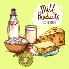 Milk Product Still Life Concept