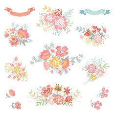 Floral vintage set