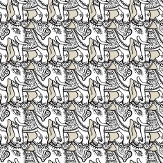 Elephants Seamless pattern N10