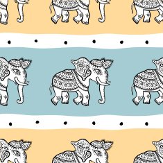 Elephants Seamless pattern N11