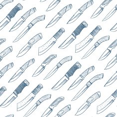 Seamless sketch hunting knives