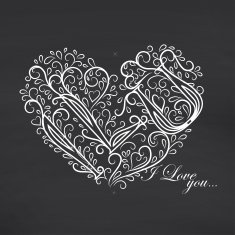 Love you Blackboard background Vector illustration