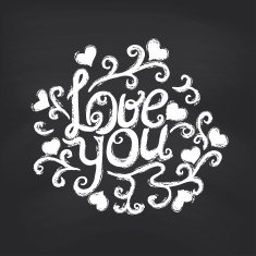 Love you Blackboard background Vector illustration N2